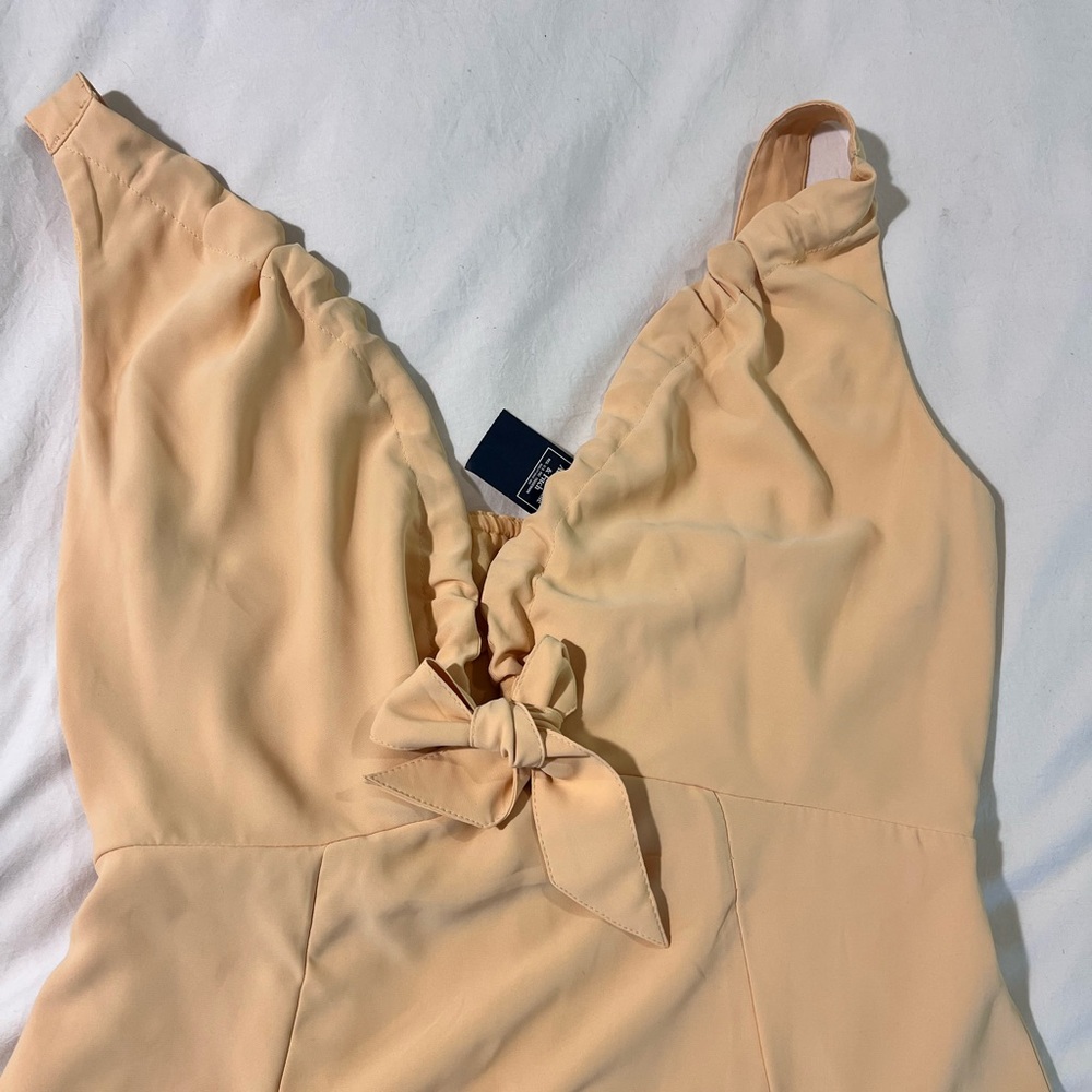NWT A&F plunged neck slip midi dress size Medium petite in orange - Picture 3 of 9